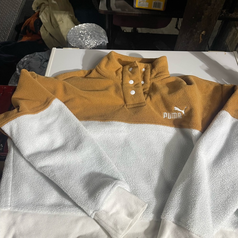 Puma Men's Brown and White Sweater